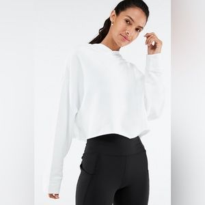 Fabletics brisa cropped raw edge hoodie